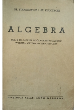 Algebra, 1938 r.