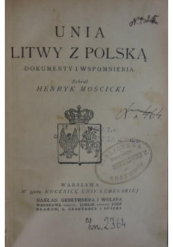 Unia Litwy z Polską ,ok1950r.