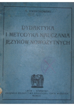 Dydaktyka i metodyka nauczania języków nowożytnych,1922r