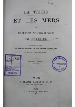 La Terre Et Les Mers 1872 r.