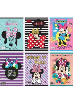 Zeszyt A5 Minnie Classic w kratkę 54 kartki 10 sztuk mix