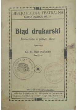 Błąd Drukarski, 1921 r.