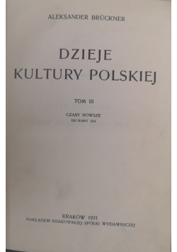 Dzieje kultury polskiej tom III 1931 r.