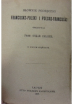 Słownik podręczny francusko-polski i polsko-francuski, 1919 r.