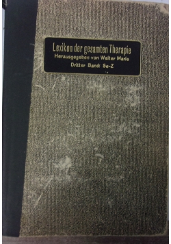 Lexikon der gesamten Therapie, 1924 r.