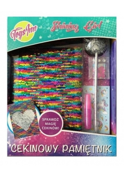 Pamiętnik cekinowy multikolor
