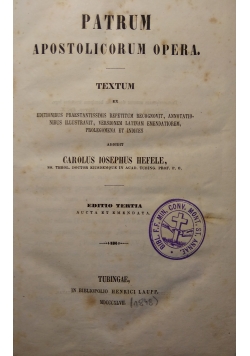 Patrum Apostolicorum opera, 1848 r.