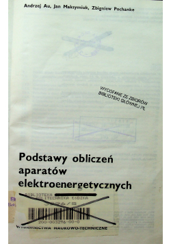 Podstawy obliczeń aparatów elektroenergetycznych