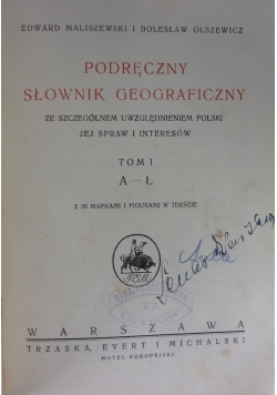 Podręczny Słownik Geograficzny ,1921r.