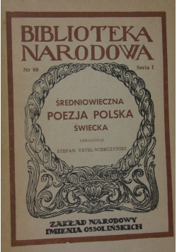 Średniowieczna poezja polska świecka,1949 r.