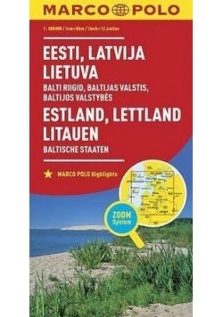 Mapa ZOOM System.Estonia,Łotwa,Litwa plan miasta