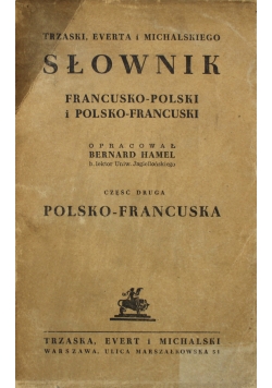 Słownik francusko polski i polsko francuski 1950 r.