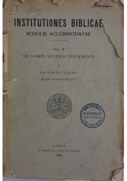 Institutiones biblicae, 1928r.