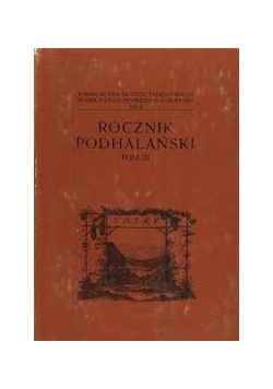 Rocznik Podhalański ,Tom III
