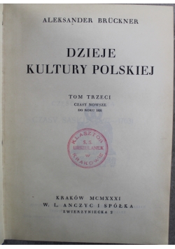 Dzieje Kultury Polskiej Tom III 1931 r.
