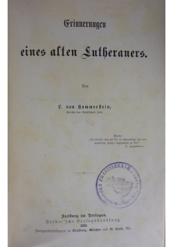 Frinnerungen eines alten Lutheraners, 1882 r.