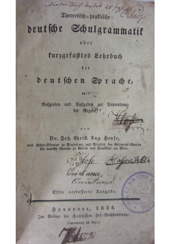 Deutsche Schulgrammatik, 1834r.
