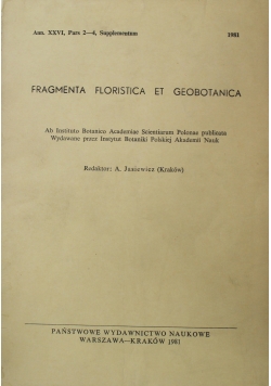Fragmenta Floristica et Geobotanica Ann. XXVI Pars 2 -4 Supplementum