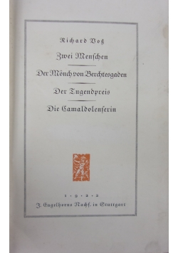Ausgewählte Werke, Dritter Band, 1922 r.