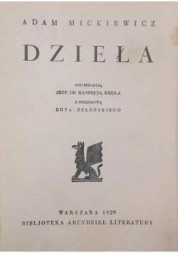 Adam Mickiewicz Dzieła , 1929 r.