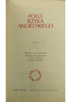 Poeci Języka Angielskiego Tom II