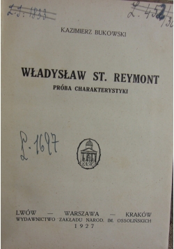 Władysław St. Reymont próba charakterystyki 1927 r.  r.
