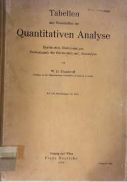 Tabellen Quantitativen Analyse, 1938r.