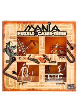 Łamigłowki metalowe 4 sztuki Puzzle-mania zestaw pomarańczowy