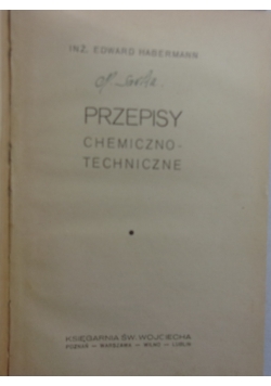 Przepisy chemiczno-techniczne, 1936 r.