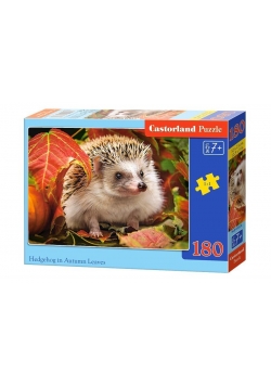 Puzzle 180 Hedgehog in Autumn Leaves CASTOR