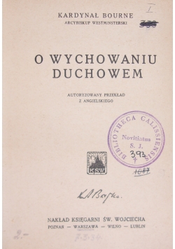 O wychowaniu duchowem, 1932 r.