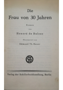 Die Frau von 30 Jahren, 1920 r.
