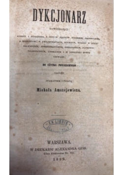 Dykcjonarz, 1859 r.