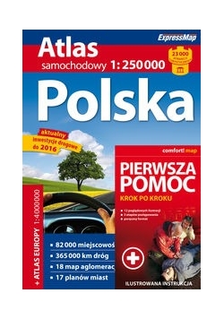 Polska. Atlas samochodowy 1:250 000 + pierwsza pomoc