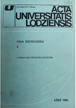 Acta Universitatis Lodziensis Folia Sociologica 6