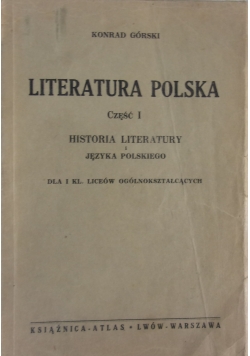 Literatura polska cz. 1, 1938 r.