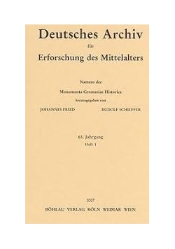 Deutsches Archiv fur Erforschung des Mittelalters