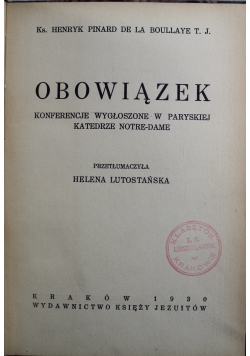 Obowiązek 1930 r