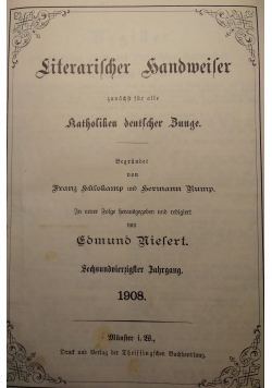 Literarischer Handweiser,1908 r.