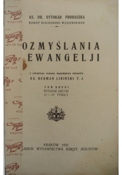 Rozmyślania Ewangelji, tom 2, 1931 r.