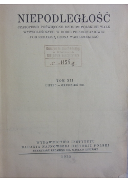 Niepodległość tom XII, 1935r.