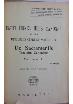 De Sacramentis, Vol. 2,1947