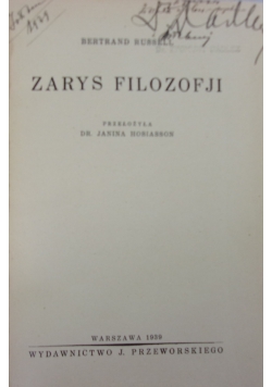 Zarys filozofji,1939r