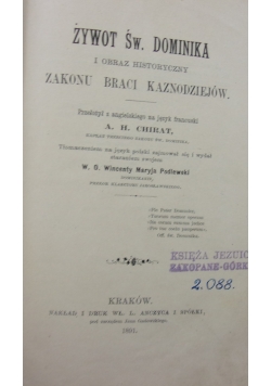 Żywot Św. Dominika, 1891 r.