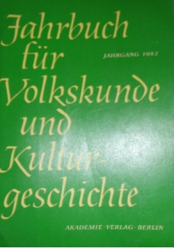 Jahrbuch fur Volskunde und Kulturgeschichte