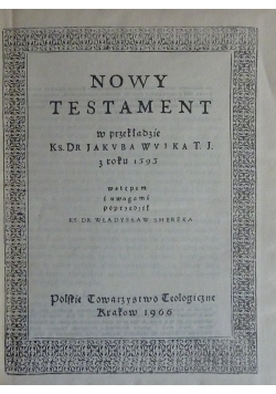 Nowy Testament, reprint