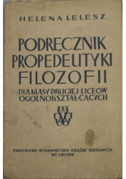 Podręcznik propedeutyki filozofii 1938 r