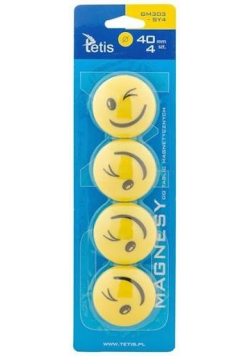 Magnesy do tablic żółte uśm. 4szt. GM303-SY4