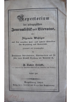 Repertorium der padagogifchen Journaliftif und Literatur, 1847 r.
