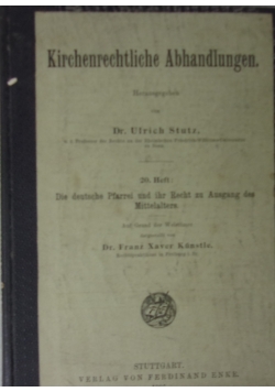 Kirchenrechtliche Abhandlungen, 1906r.